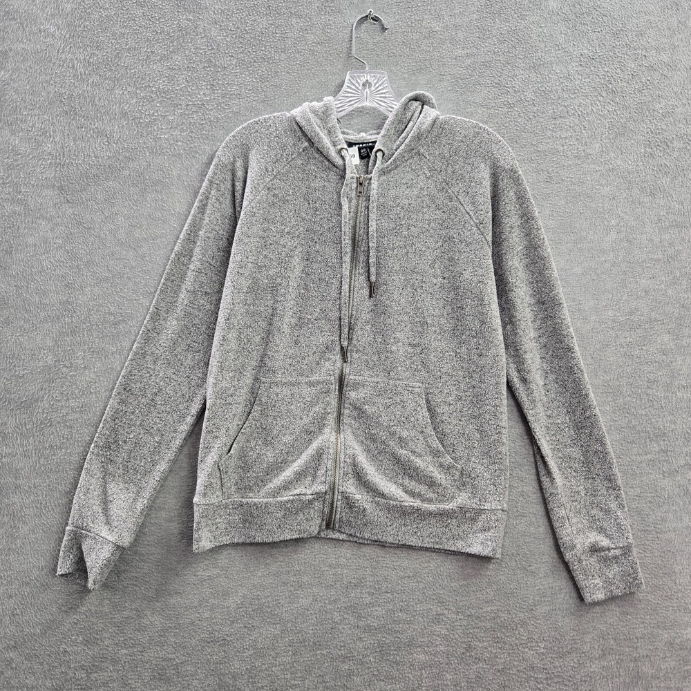 TORRID Women Sweatshirt 00 Gray Full Zip Hoodie Drawstring Pockets Long Sleeve